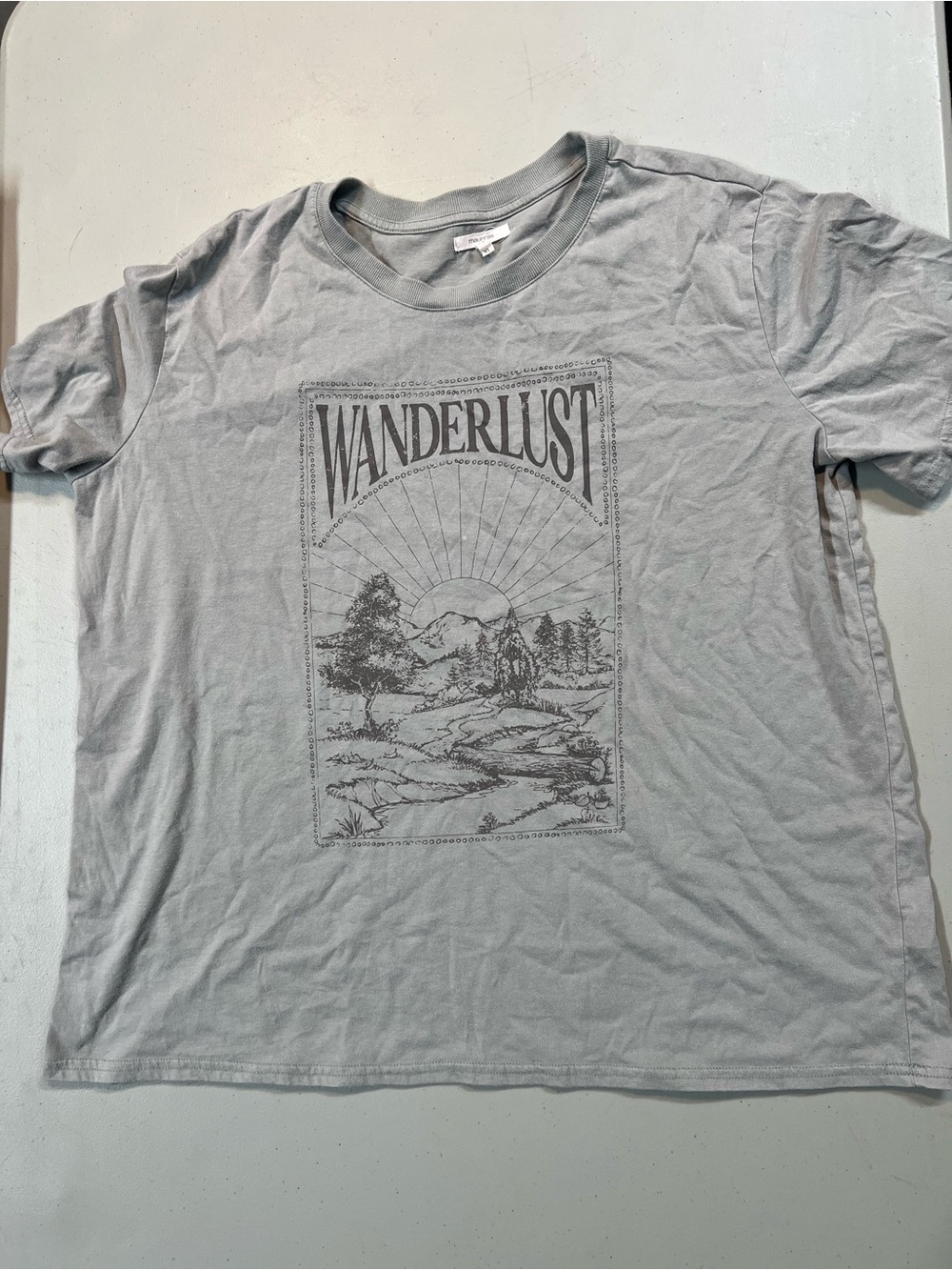Maurices Wanderlust Graphic Tee XL Gray Nature Outdoors Shirt